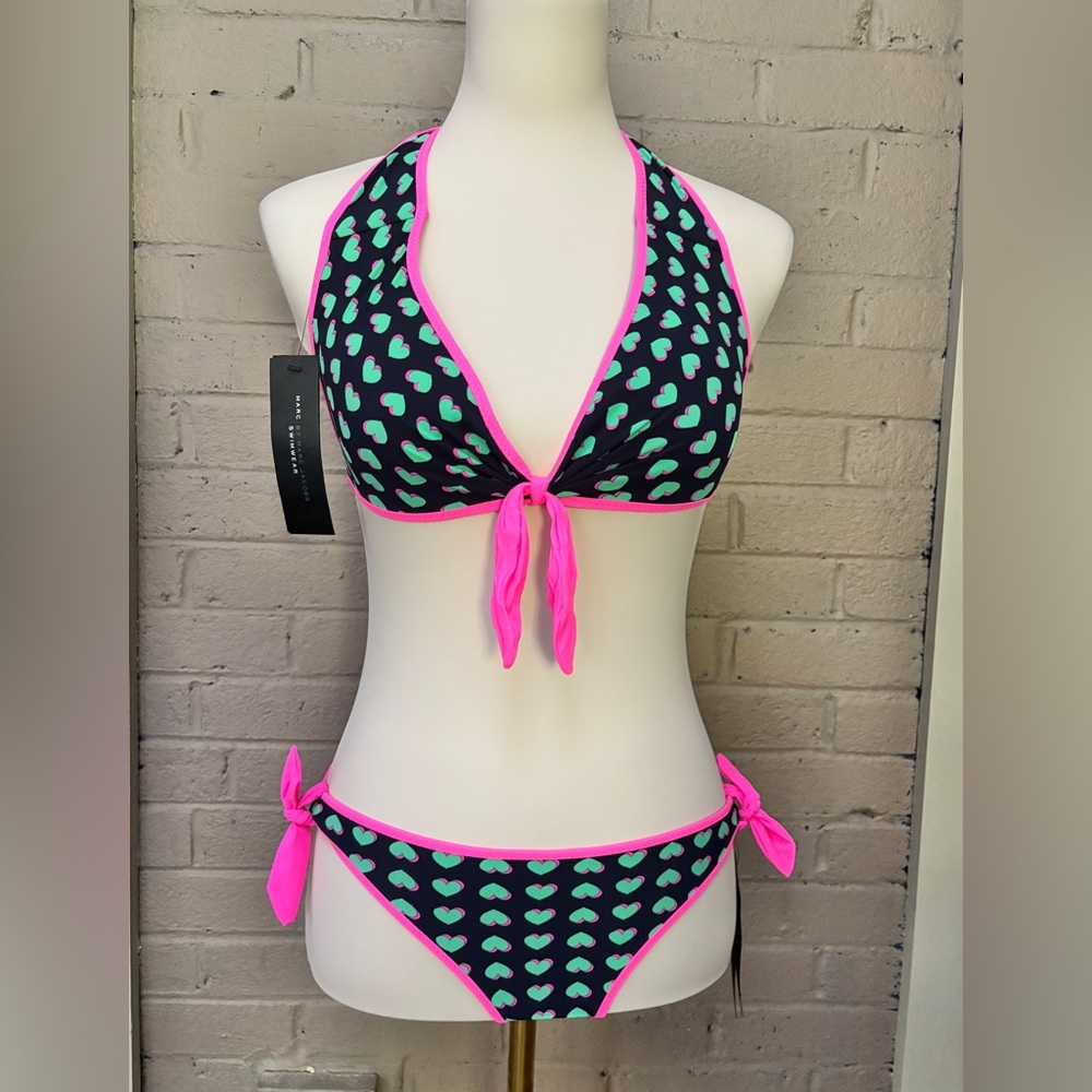 Marc By Marc NWT Heart Print Bikini L / S